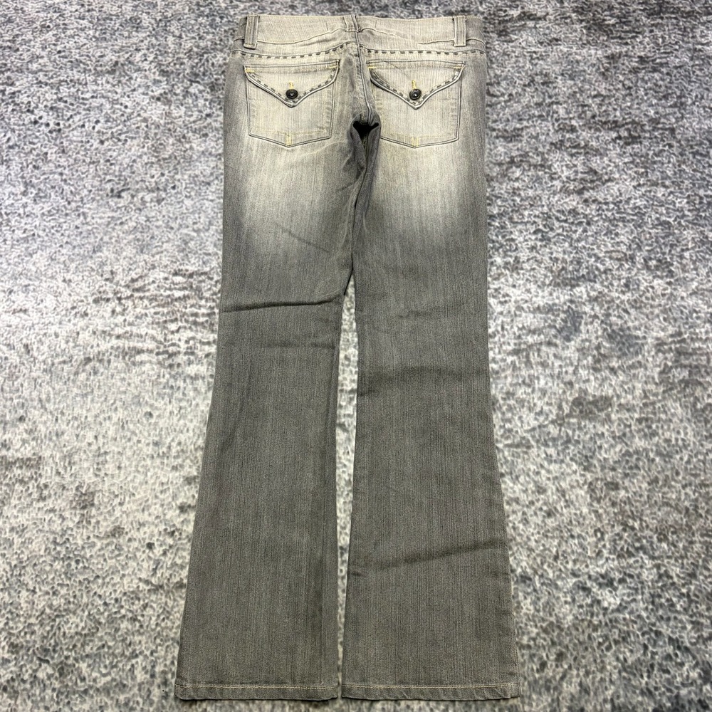Farlow Jeans Womens 5 (28x32) Gray Faded Bootcut Low Rise Grunge Hippie VTG Y2K